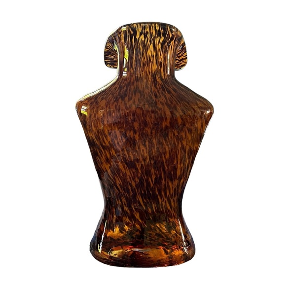 Amber Tortoise Shell or Leopard Murano Glass Vase Woman’s Torso - Picture 5 of 8